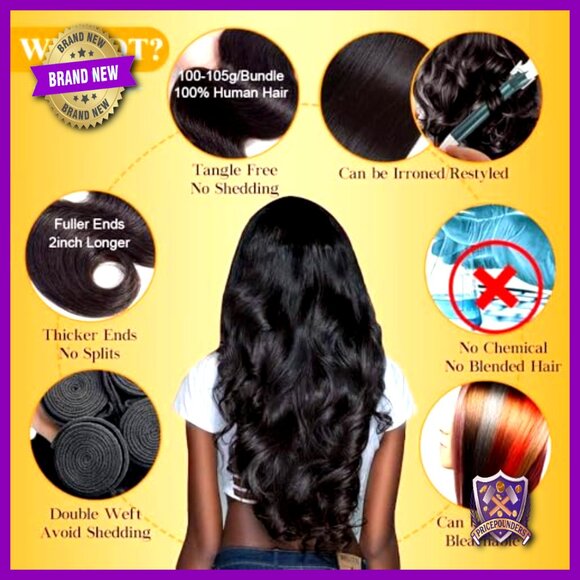 Brazilian Body Wave Human Hair Extensions 16-20\